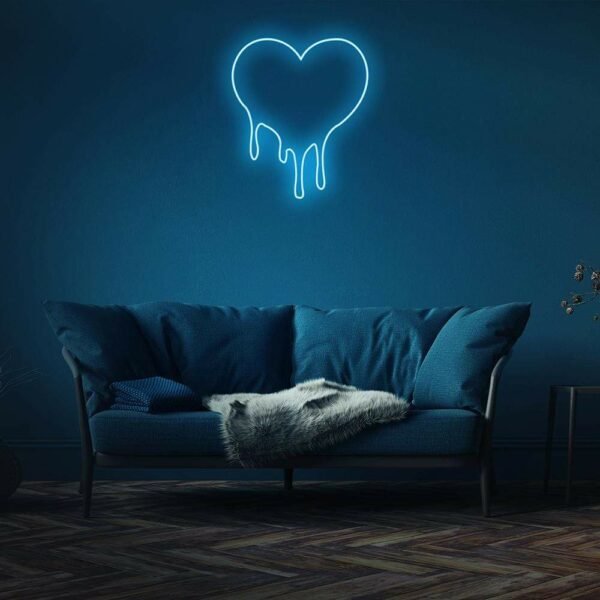 melting heart neon sign