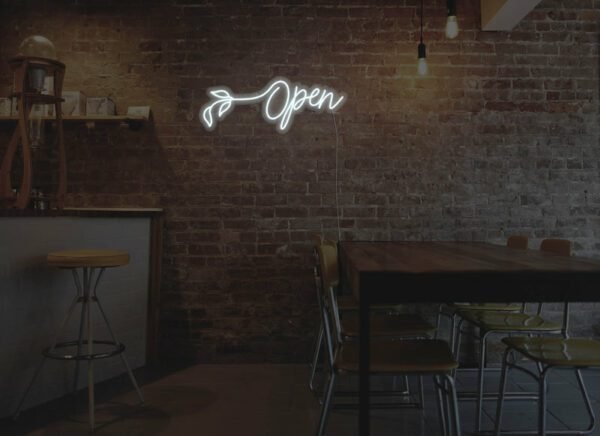 open neon sign